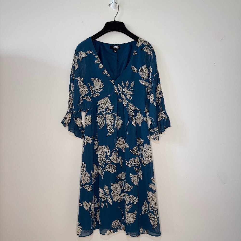 NWT a.n.a Teal Blue Floral Dress Size XS